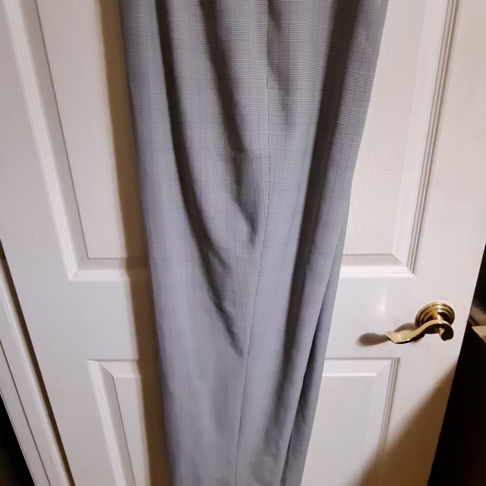 LEVINE CLASSICS Women’s Gray Hounds tooth Plaid Polyester Blend Slacks 18